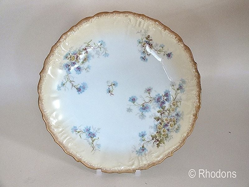 Antique Limoges Plate Blush Cornflower Design. Late 1800s, Early 1900s. (Ref:002)