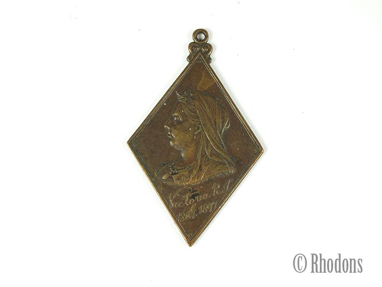 Queen Victoria Diamond Jubilee Commemorative Medal 1897 Glasgow Childrens Fete Souvenir Pendant Fob