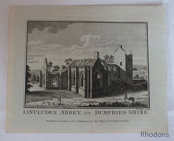 Lincluden Abbey In Dumfries-Shire, 1780s Copper Engraving