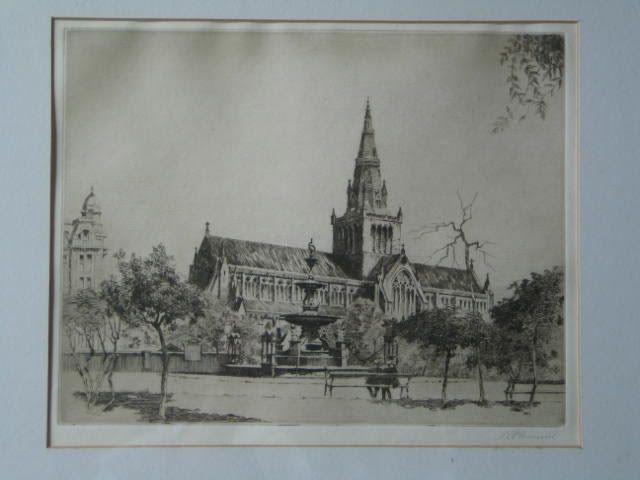 Glasgow Cathedral, Artist Signed Proof Etching By A P Thomson R S W 