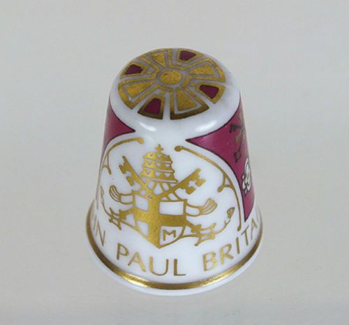 Spode Collectors China Thimble, Papal Visit To Britain 1982 - Boxed