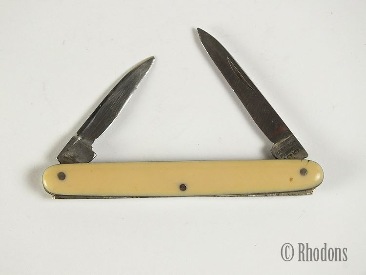 Harrison Fisher & Co Twin Blade Folding Penknife With Ivorine Scales 