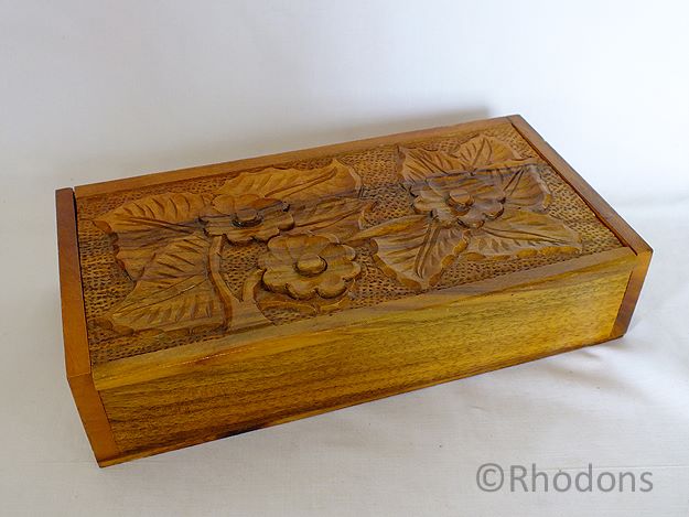 Carved Wood Box - 1950s/60s Vintage