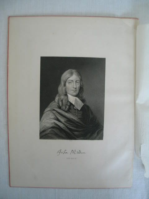 John Milton by W Hall. Victorian Portrait Print