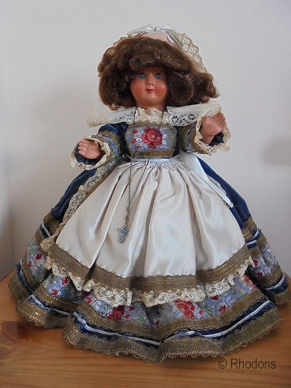 French Celluloid Costume Doll-Circa 1930s 1940s Vintage