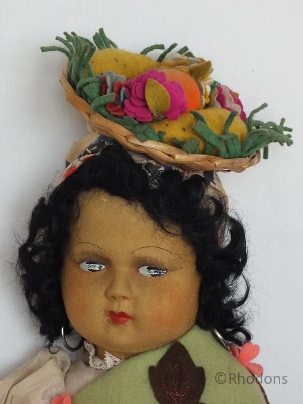 Mariposa Felt Cloth Doll, Circa 1930s
