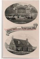 Greetings From Dunfermline, Kingdom Of Fife, Scotland - Vintage Multiview - Kiosk & Carnegie Birthplace.