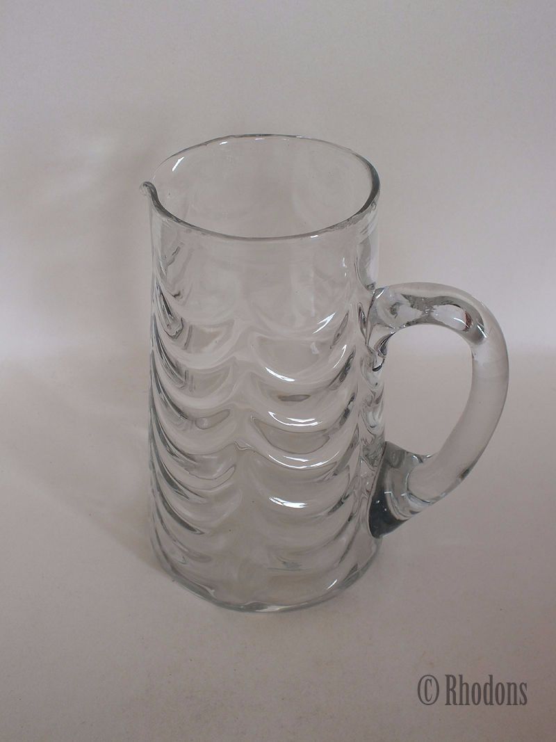 Antique Tall Glass Water Jug / Lemonade Jug-Early 1900s