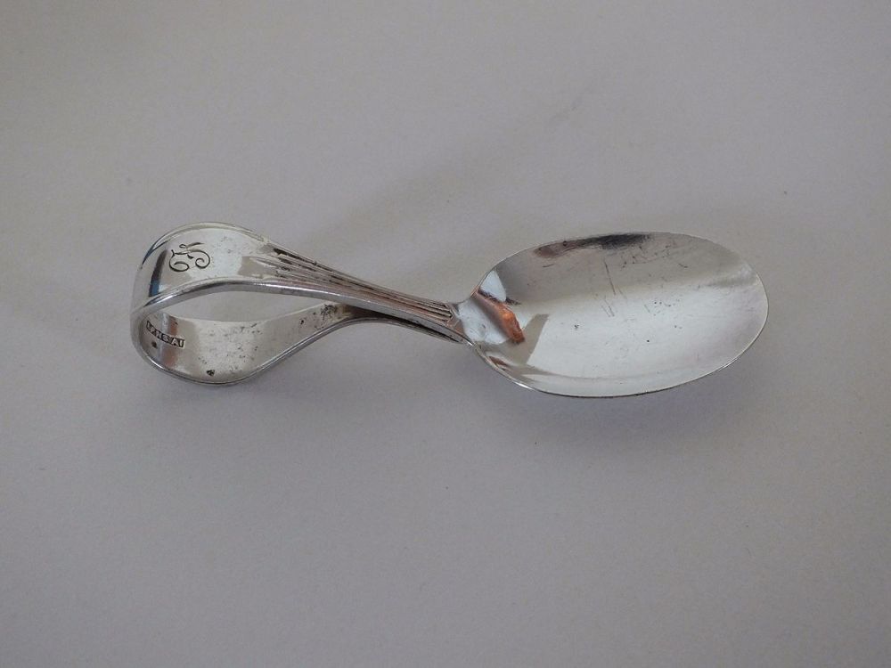 Vintage Baby Spoon. Monogram 'F', Early 1900s Silver Plate