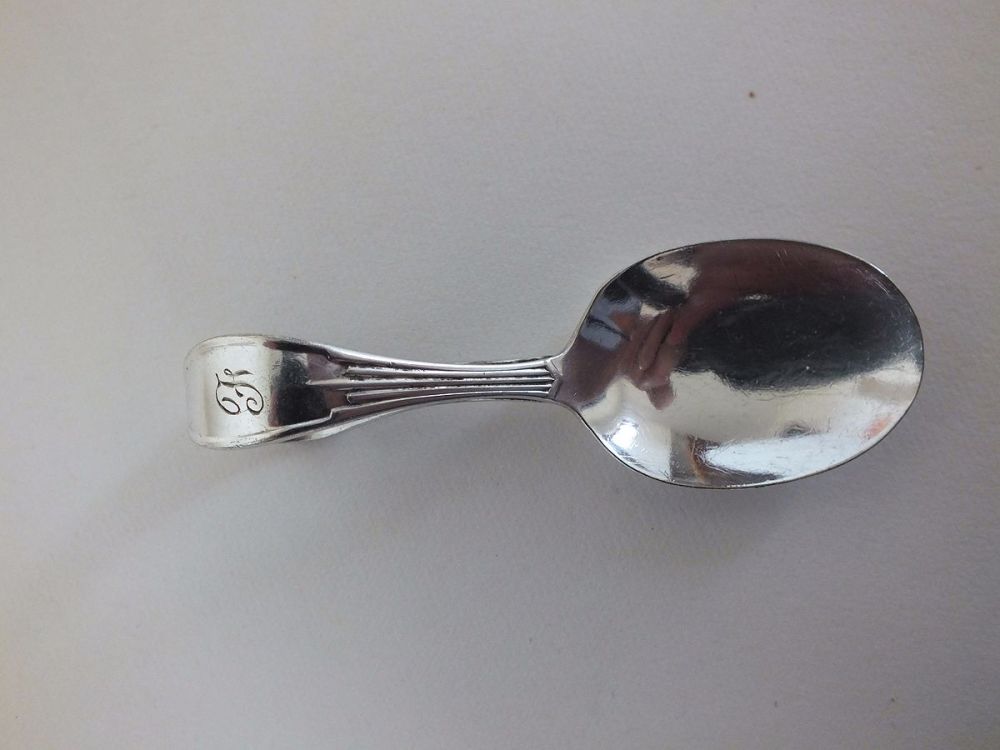 Vintage Baby Spoon. Monogram 'F', Early 1900s Silver Plate