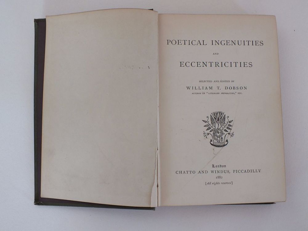 Poetical Ingenuities and Eccentricities, Selected and Edited By William T Dobson (Hardcover)