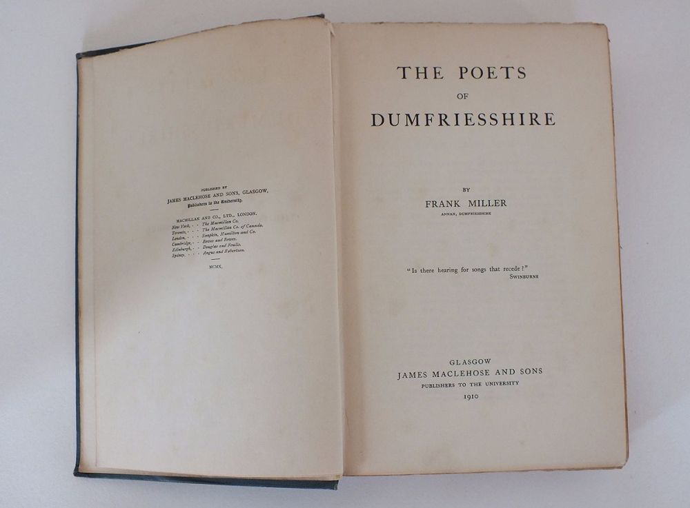 The Poets of Dumfriesshire By Frank Miller (Hardcover)