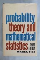 Probability Theory and Mathematical Statistics (Third Edition) By M Fisz