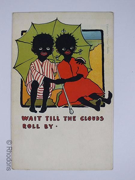 Vintage Valentines Postcard, 'Wait Till The Clouds Roll By', Early 1900s Black Americana