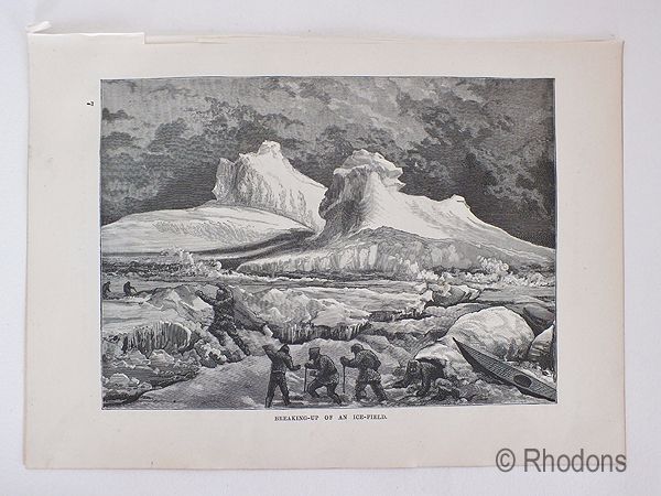 19th Century Arctic Region Print, Breaking Up An Ice Field