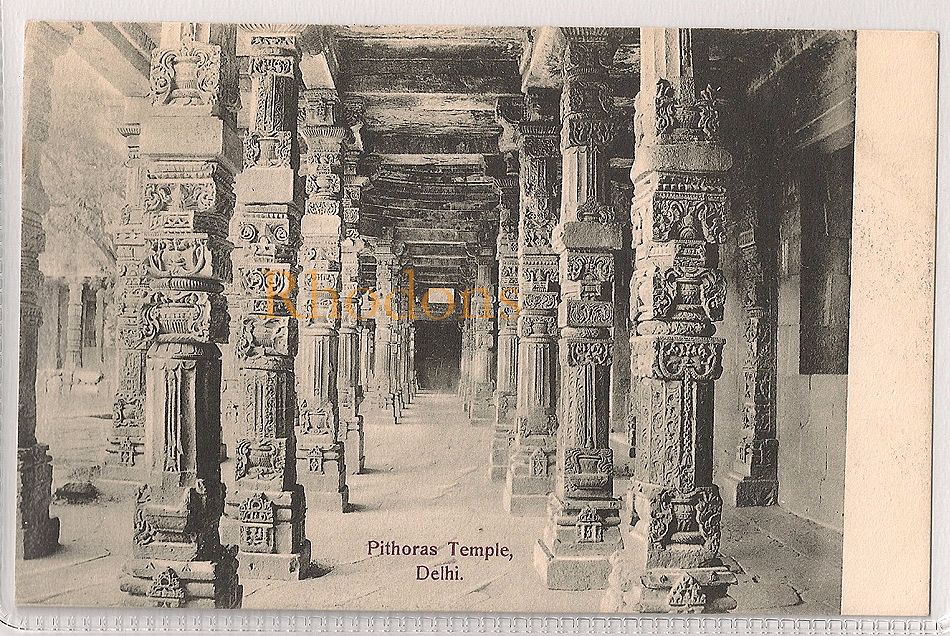 India: Pithoras Temple, Delhi. Early 1900s Postcard