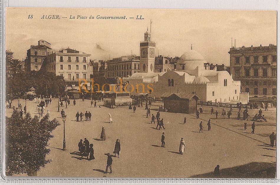 La Place Du Government & Grand Mosque Alger-Early 1900s Postcard