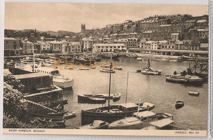 Brixham Inner Harbour Devon.Early / Mid 1900s Postcard