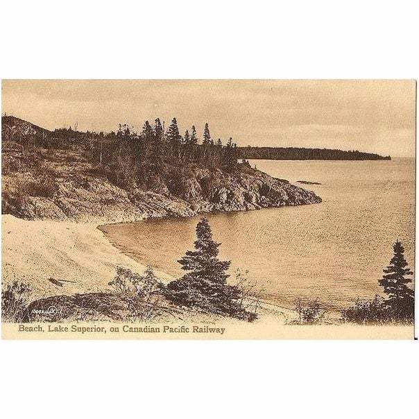 Beach View, Lake Superior, Canada. On Canadian Pacific Railway. Early 1900s