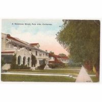 USA: California, Residence Street In Palo Alto, Early 1900s  Postcard