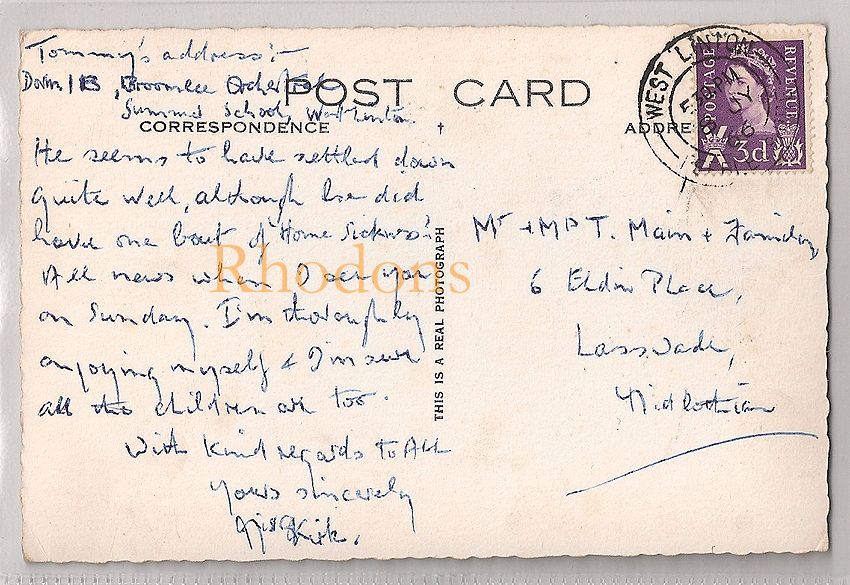 Scotland: Peeblesshire, West Linton, The Main Street, c1960s Postcard. (RP)