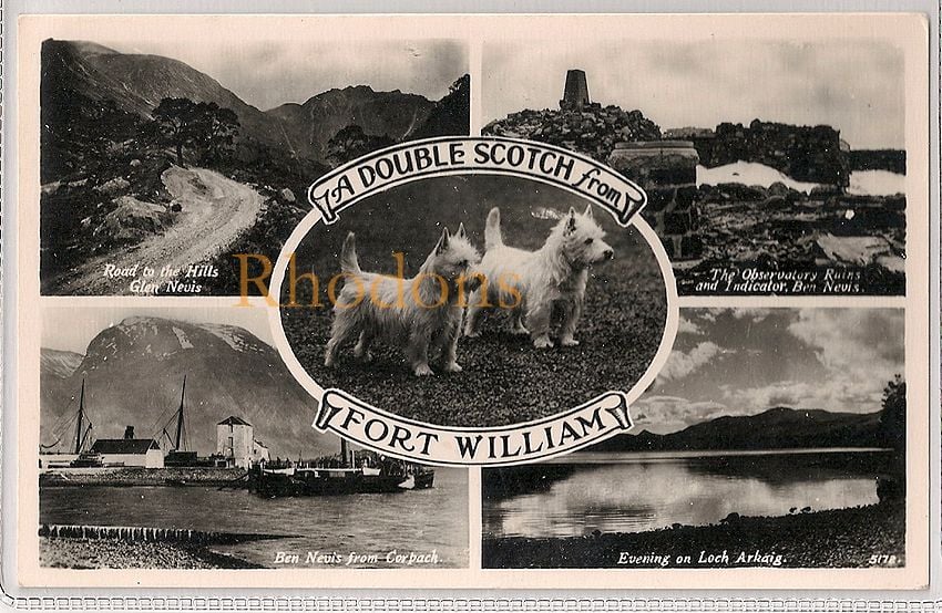 Fort William Scottsh Highlands, Multiview Real Photo Postcard