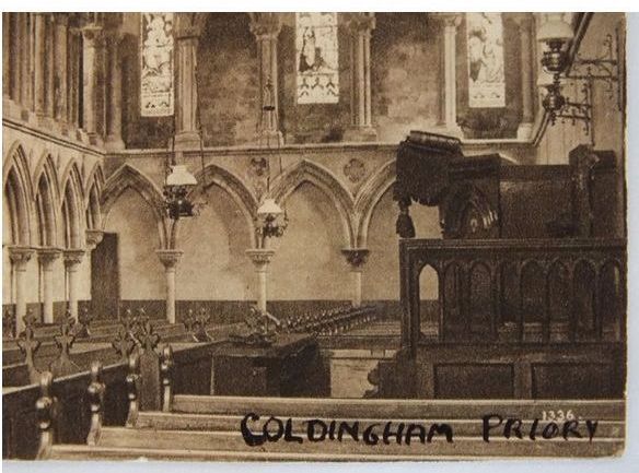 Coldingham Priory Berwickshire - Interior View Postcard