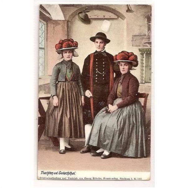 Fashion: Costumes, Germany: Trachten a d Gutachthal. Early 1900s Postcard