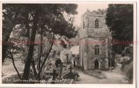 Cornwall: St Just In Roseland Church 1950s RP Postcard