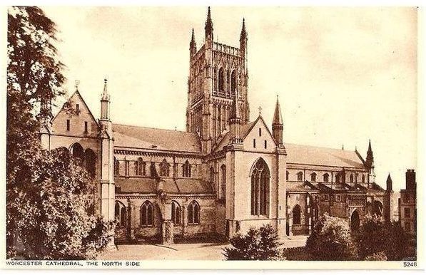 Worcester Cathedral, The North Side. Circa 1930s Postcard
