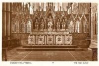 The High Altar, Worcester Cathedral, Worcestershire - Circa 1930s RP Postcard