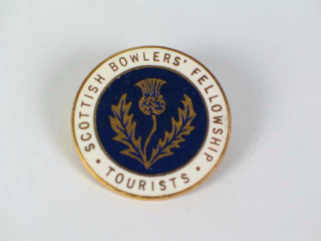Bowling Club Badge. Scottish Bowlers Fellowship Tourists Enamel Badge 
