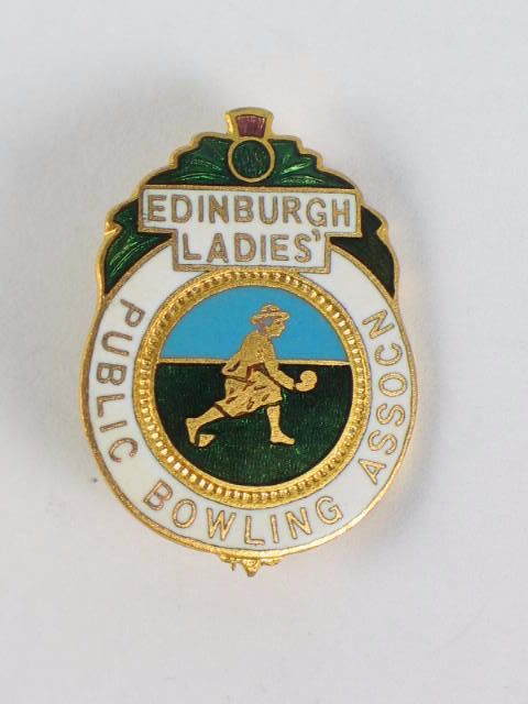 Bowling Club Badge - Edinburgh Ladies Public Bowling Association Enamel Bad