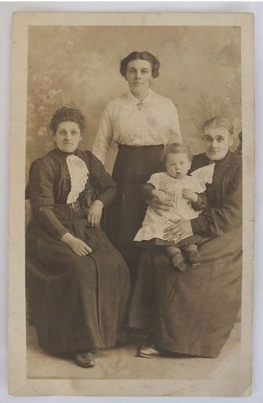 Ladies With Baby, Old Sepia Photo