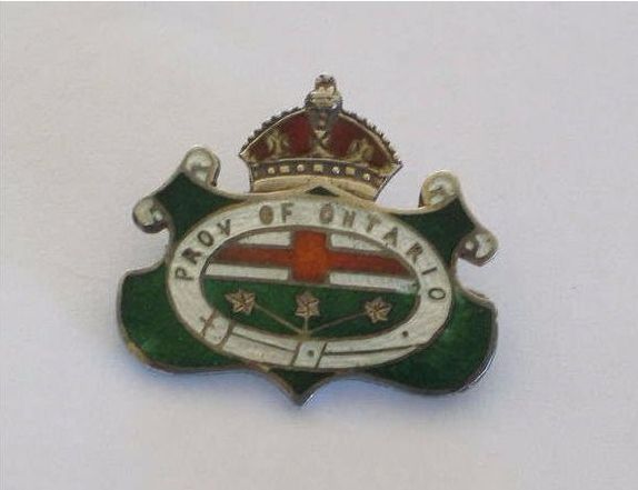 Province of Ontario Canada. Sterling Silver & Enamel Shield Brooch / Pin.