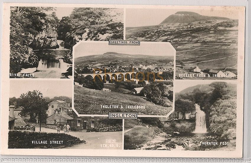  Ingleton, Yorkshire. 1950s Multiview Postcard