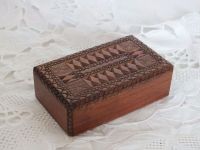 Carved Treen Stamp Box