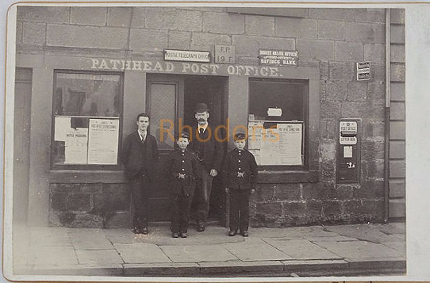Antique Photo; Post Office Staff & Messenger Boys, Pathhead. Scotland