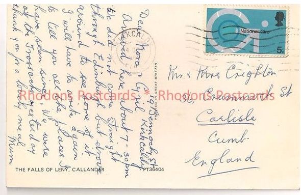 The Falls Of Leny Callander Perthshire Scotland 1960s Postcard
