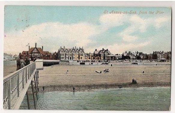 St Annes on Sea, View From The Pier. Early 1900s Postcard (Valentines)