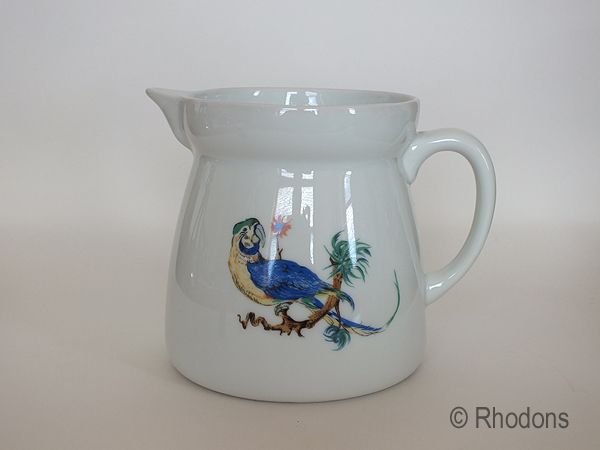 Antique Limoges Water Jug With Parrot Decoration. Early 20th Century