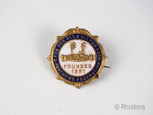 Postmens Federation Union Badge | VintageTrades Union Badges