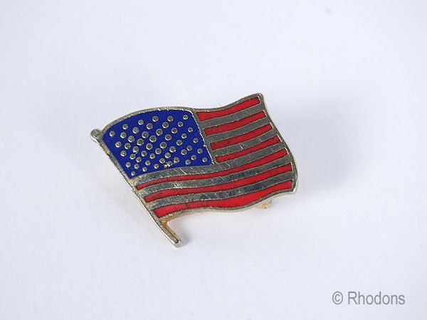 USA Flag Patriotic Lapel Badge, Stars and Stripes