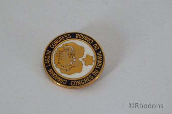 Canadian Labour Congress Trades Unions Enamel Badge. Circa 1980s / 1990s