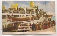 The Royal Eagle Embarkation-Vintage Pleasure Steamer Postcard 