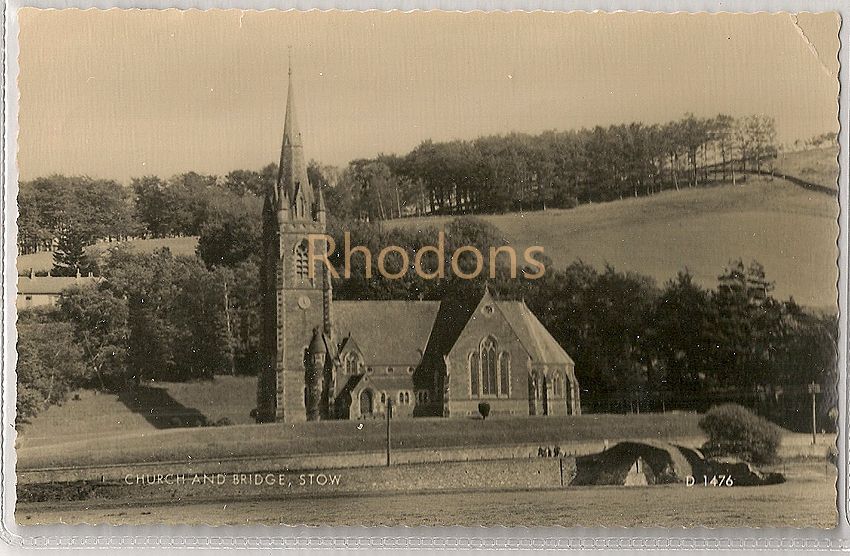 Church And Bridge At Stow, Midlothian.1960s Valentines Postcard