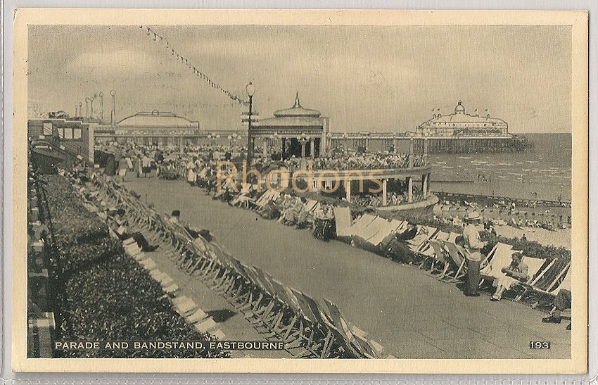 The Parade And Bandstand, Eastbourne, Sussex-1960s Real Photo Postcard
