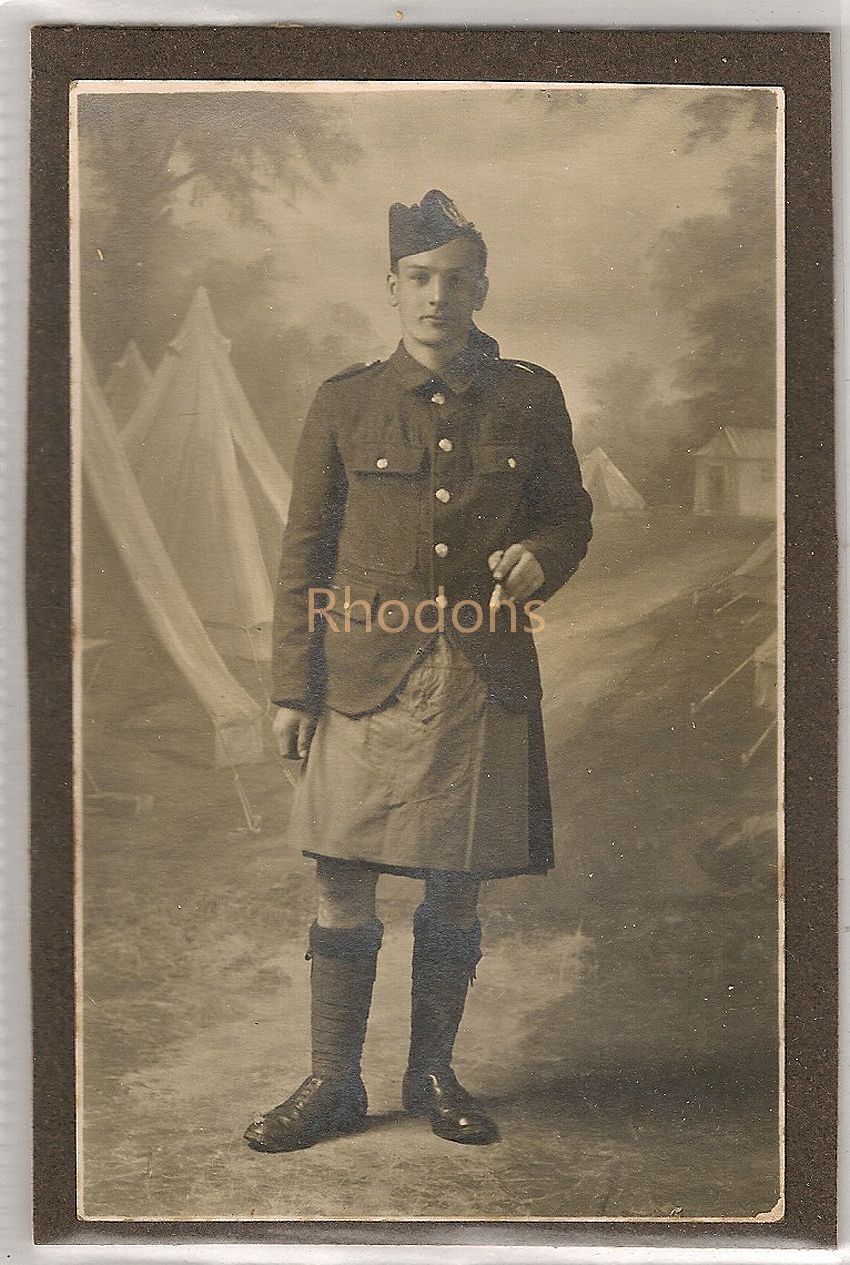 WWI Photo Scottish Soldier In Uniform, Kilt (Lot #1)