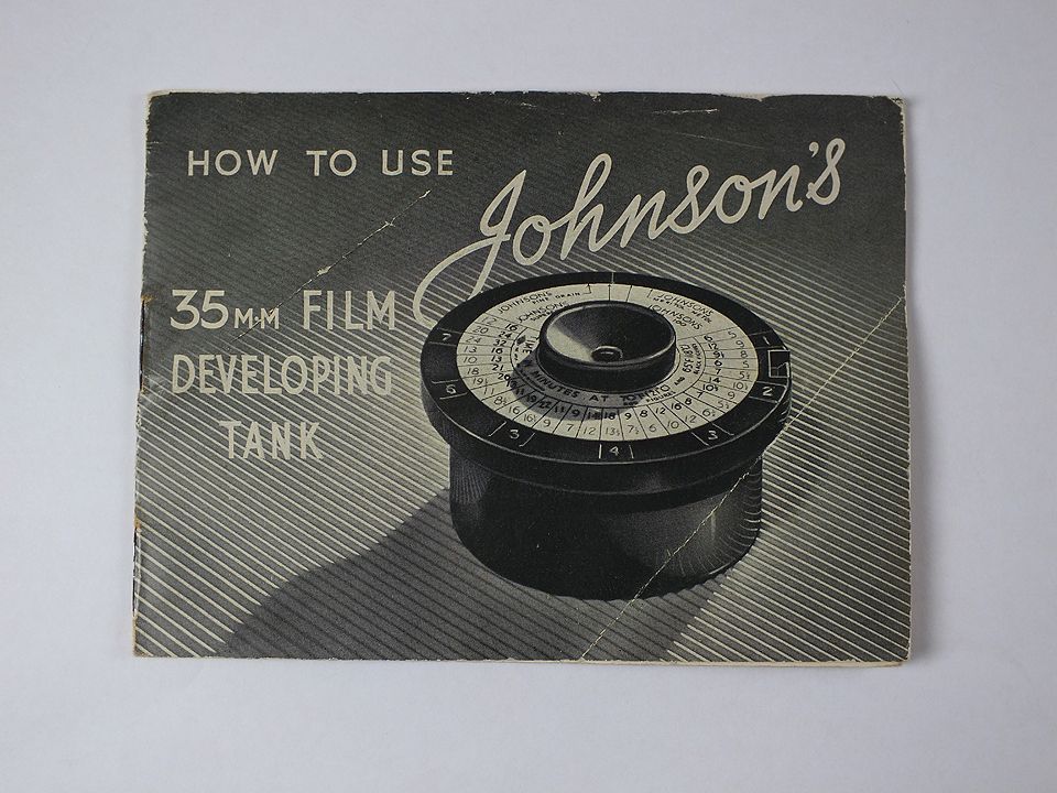 Johnsons 35mmm Film Developing Tank, How To Use Instruction Manual Guide 
