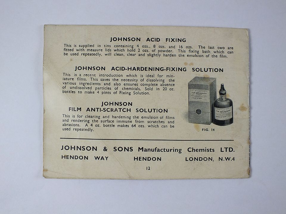 Johnsons 35mmm Film Developing Tank, How To Use Instruction Manual Guide 